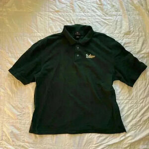 Dark green golf polo shirt men’s XL dark piquet fabric sporty fall preppy